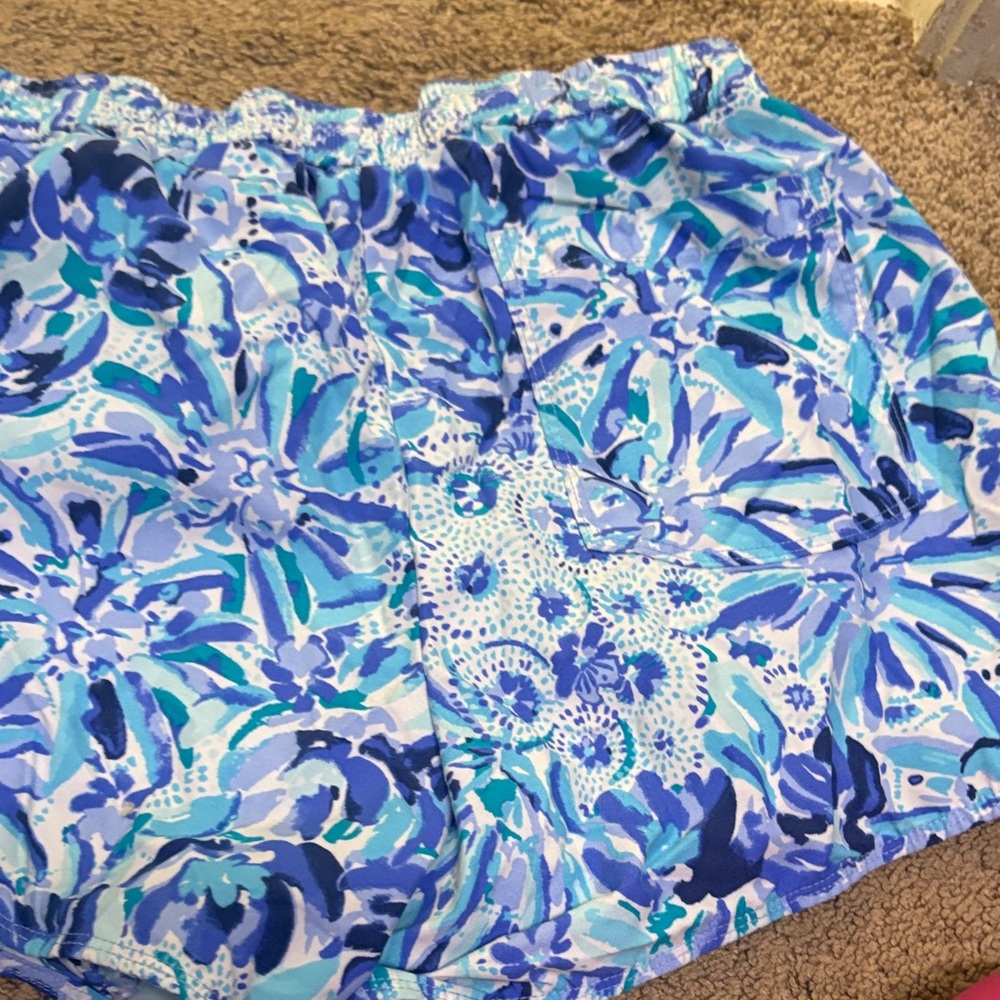 Blue Floral Women's Shorts - Picture 4 of 6